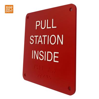 China New Design Braille Emergency Exit Wall Reminder Sign Warning Signage For Every Public Places With Braille for sale