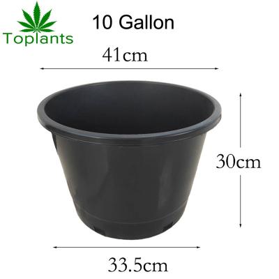 China 10 Gallon Cost Effective Wholesale Round Garden Toplants Nursery Durable Black Plastic Pot For Medicinal Plant Breeding for sale