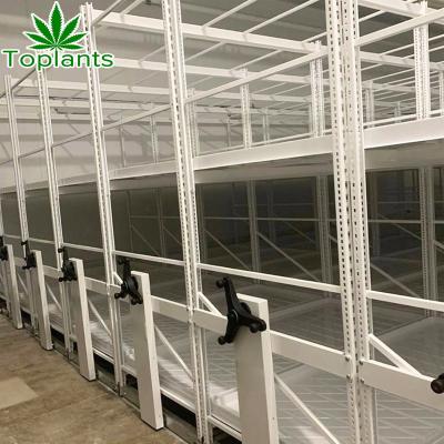 China Movable Sliding Elevate Table System For Vertical Farming for sale