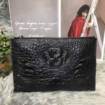 China High End Siamese Crocodile Envelope Bag Waterproof Thai Genuine Leather Clutch Bag Men for sale