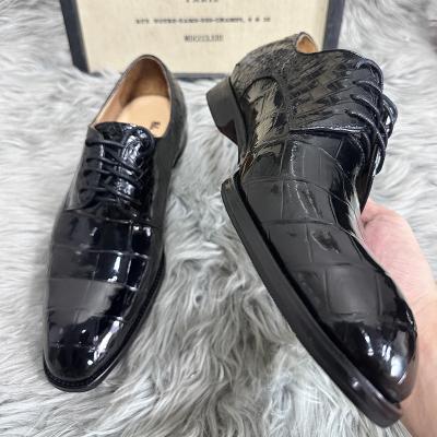 China Unique Goodyear Crocodile Leather Shoes Siamese Anti-slippery Formal Dress Business Casual Large Men's Shoes for sale