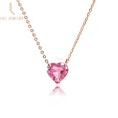 China Luxury Romantic Jewelry Claw Setting New Products 18 Carat Gold Heart Pendant For Women With Natural Violet Sapphire Sparkling Gemstone for sale