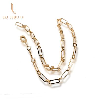 China Tasty Jewelry 18k Gold Chain Clip Solid Casual/Sporty Choker Satellite Chain Pendant Necklace For Women 18