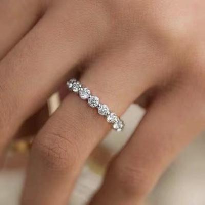 China CLASSIC Fashion Solid 18K White Gold Solid Diamond Lab Diamond Gemstone Ring Eternity Fine Jewelry For Women Daily Wear Party Wear for sale