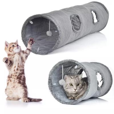 China Mini Collapsible Cat Tunnel Crinkle Kitten Play Tube For Large Dogs Rabbits With Ball Fun Cat Toys Pet Toys Cat Tunnel for sale