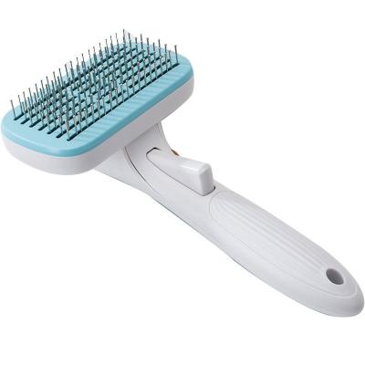 China Custom Factory Stocked Cat Brush Tool Grooming Self Pet Brush Dog Pet Grooming Cleaning Comb for sale