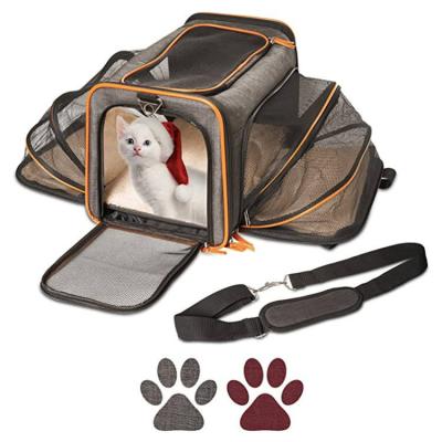 China Cute Foldable Black Mesh Surface Pet Outing Outside Travel Car Carrier Bag Breathable Comfortable Pet Bag for sale