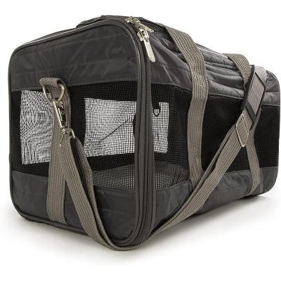 China Breathable Comfortable Mesh Surface Pet Car Carrier Bag Backpack Outing Outside Large Play Outdoor Black Travel for sale