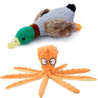 China 2022 Sustainable Pet Duck Octopus Squeaky Dog Toy Plush Toy Set Dog Chew Hard Toys for sale