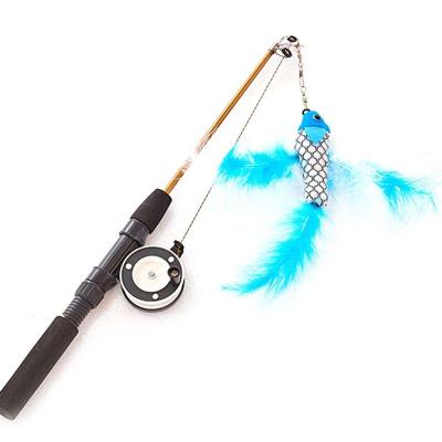 China Funny Retractable Pet Cat Toys Interactive Stick Cat Teaser Feather Toys Kitten Rod Cat Wand Toys Fishing Pole Viable 1pc Pet for sale