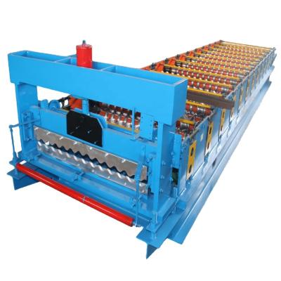 China High Accuracy Line flying shear Roof Panel double layer corrugated sheet cold roll forming machine for sale