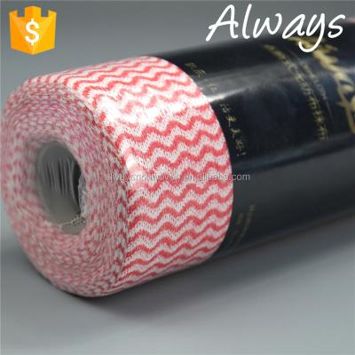 China Sustainable Spunlace Nonwoven Fabric Colored Printed Household Paper Roll for sale