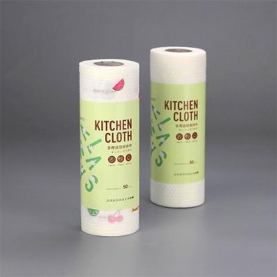 China Super Clean Sustainable Household Nonwoven Fabric Disposable Kitchen Cleaning Wipes With Printed for sale