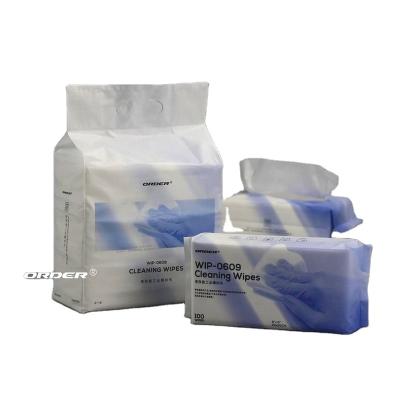 China 55% cellulose & 45% Polyester Customized Various White Cellulose Polyester Non Woven Lint Free Industrial Cleaning Wipes Wipes for sale