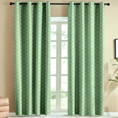 China Factory direct wholesale blackout ready made curtain printed green color window curtains for bedroom for sale