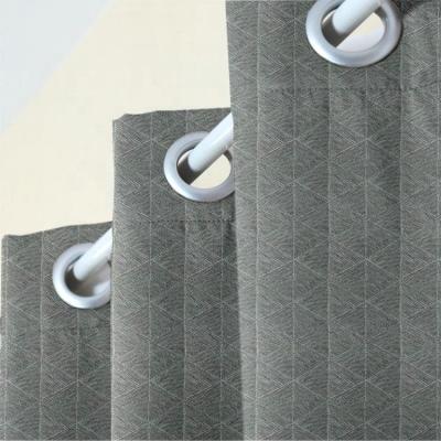 China Polyester Dark Gray Dirtproof Ready Made Blackout Grommet Blackout Curtain Textile Blackout Curtain for sale