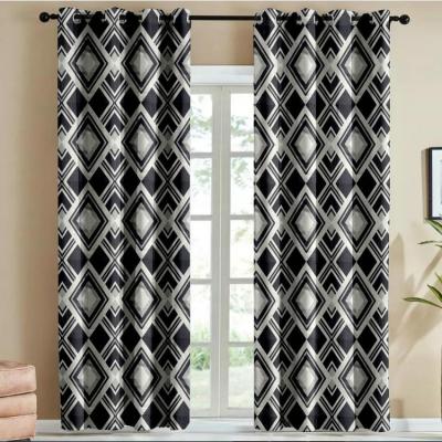 China Ready Made Black And White Jacquard Woven 100% Polyester Blackout Curtain For Living Room for sale