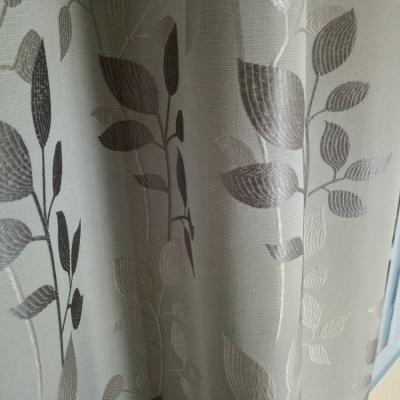 China Blackout Gray Luxury Jacquard Curtains Ready Light Led To Elegant Living Room for sale