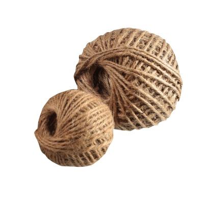 China High Tensile 100% Natrual Yarn 3 Ply Twisted Twine 100m 200m Ball 180m Cotton Rope Hemp Sisal Yarn Jute Twisted Rope Twine for sale