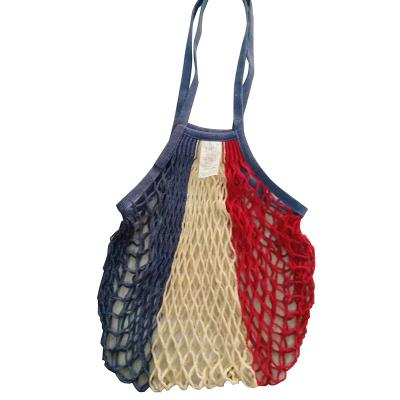 China Factory Price Reusable Long Cotton Mesh Net Bag Handle Shopping Packaging Cotton String Bag For Foods for sale