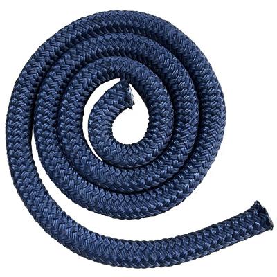 China High Abrasion Resistance Pe Polyester Nylon Braided Line Black White Black White Braided Line Yacht Boat Dock Rope Navy Blue Double CE Certificate for sale