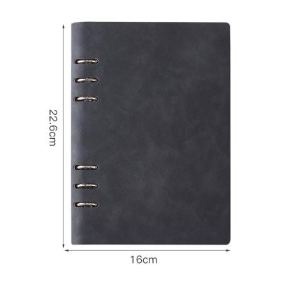 China Factory Stationery Custom Luxury Travelers Printed PU Leather Binder Notebook Black Diary for sale