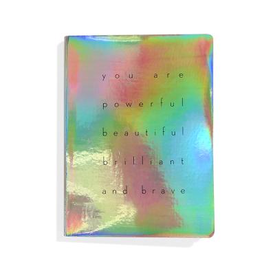 China Printed Plain Paper Printing Custom Korean Colorful Holographic Girls Notebook Diary for sale