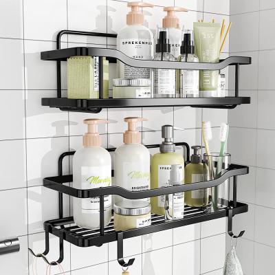 China 2-Pack Multifunctional No Drilling Adhesive Rustproof Stainless Steel Shower Caddy for Indoor Shower and Kitchen Storage for sale