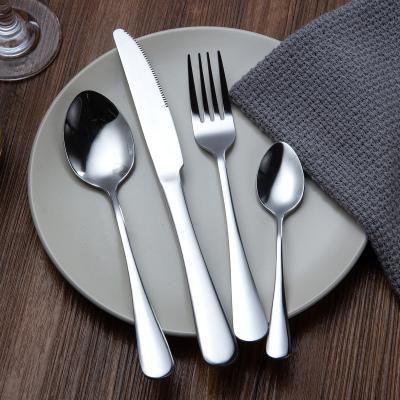 China 4 Pieces Silverware Set Modern Dinnerware Cutlery Set Stainless Steel Flatware Spoon Fork Set 109445 for sale