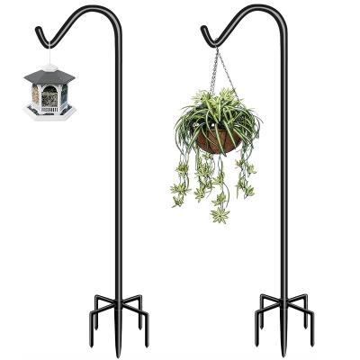 China Patio Yard Porch Hotel Wedding ORR333 60 Inch - Shepherd Tall Hooks With 5-Forked Base Adjustable Heavy Duty Bird Feeder Pole Holder Hanger For Outdoor Wedding for sale