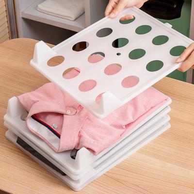 China Stackable Clothes Folding Trays Shirt Receipt Board Cabinet Organizer 5 Pack Contemporary T-shirt Organizer for Clothing Organization for sale