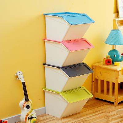 China High quality side multifunctional hot sale open stackable home plastic storage box for sale