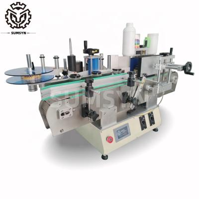 China Desktop labeler Automatic round bottle labeling machine etiquetadora label applicator for beer wine gallon bottle for sale