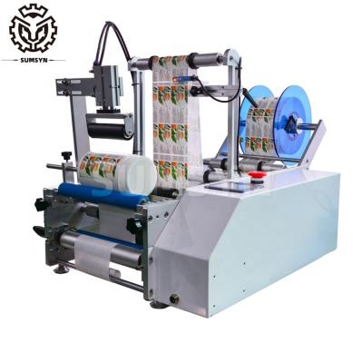 China Semi automatic round bottle labeling machine for 5 gallon bottle labeling for sale