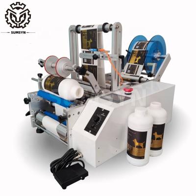 China Manual bottle labeling machine double sides labeling machine semi labeling applicator for Jars Cans Soft Tube Wine for sale