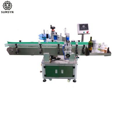 中国 Automatic round bottle labeling machine double side labelerl etiquetadora for pail bucket can beer soft drink bottle 販売のため