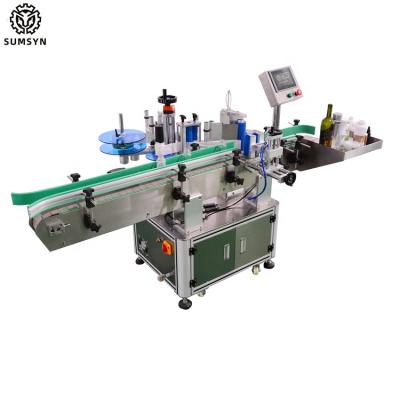 China Automatic round bottle labeling machine for glass plastic bottle tin jars cans for sale