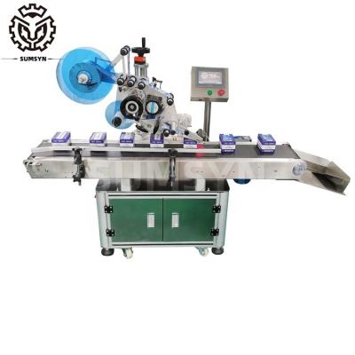 China Automatic plane box labeling machine bags flat cards carton label applicator for sale