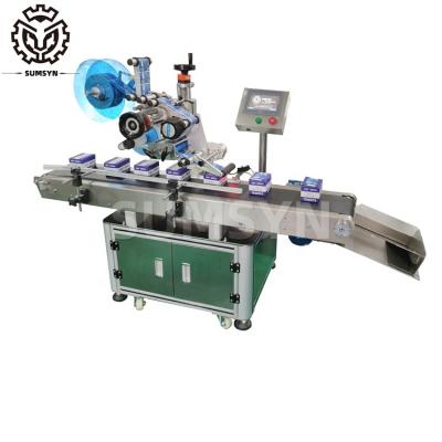 China SUMSYN Automatic box bag carton top surface labeling machine flat labeling applicator Plane Label Machine for sale