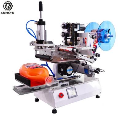 China Semi automatic flat labeling machine manual plane labeling machine with date printing for sale