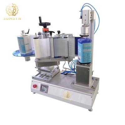 China Desktop semi automatic bottle labeling machine for round bottle or square bottle for sale