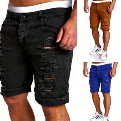 China Breathable 2022 Hole Jeans Shorts Amount Mens Casual Simple Summer Fitness Short Pants for sale