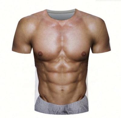 China 3D Digital Muscle Men QUICK DRY Loose T-shirt Short Women Tees for sale