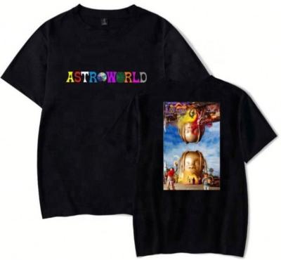 China Astroworld Mens T-shirt QUICK DRY O-Neck Printed Short Plus Size Top for sale