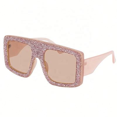 China Fashion Sunglasses Dropping Square Frame Women's Eyewear Small Shiny Rhinestone Sunglasses for sale