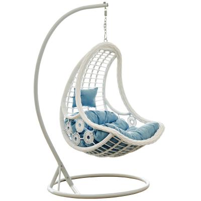 China Convertible Water Drop Oval Shape Hanging Weave Outdoor Swing Chair Leisure Patio Garden Yard Rattan Chairs for sale