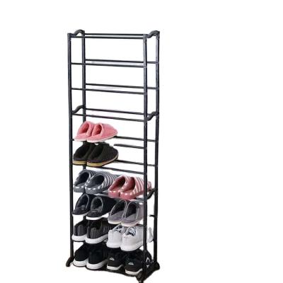 China Modern Portable Organizer Space Saving Shoe Shelf Metal Holder Shoe Racks with 10-Tier for sale