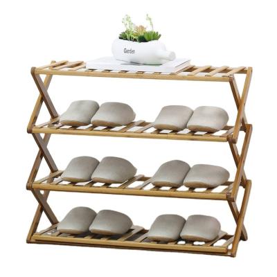 China Modern Portable Simple Folding Wooden Shoe Rack Designs Cheap Storage Racks For Sale for sale