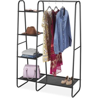 China Traditional Metal Rack Clothes Rail Drying Racks Display Trolley For Shops for sale