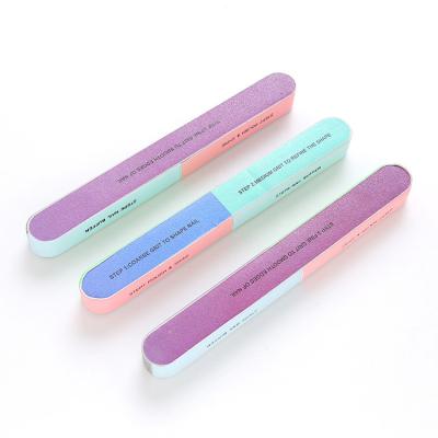 China OEM Cheap Price Buffer Block Nail Damping Files 7 Steps Private Label Two Colors Nail File With Logo 18.00cm x 1.80cm x 2.00cm for sale